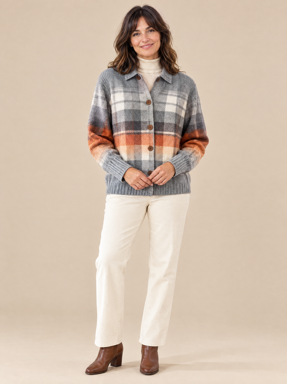 Cárdigan de Cuadros Degradado Eva – Multicolor