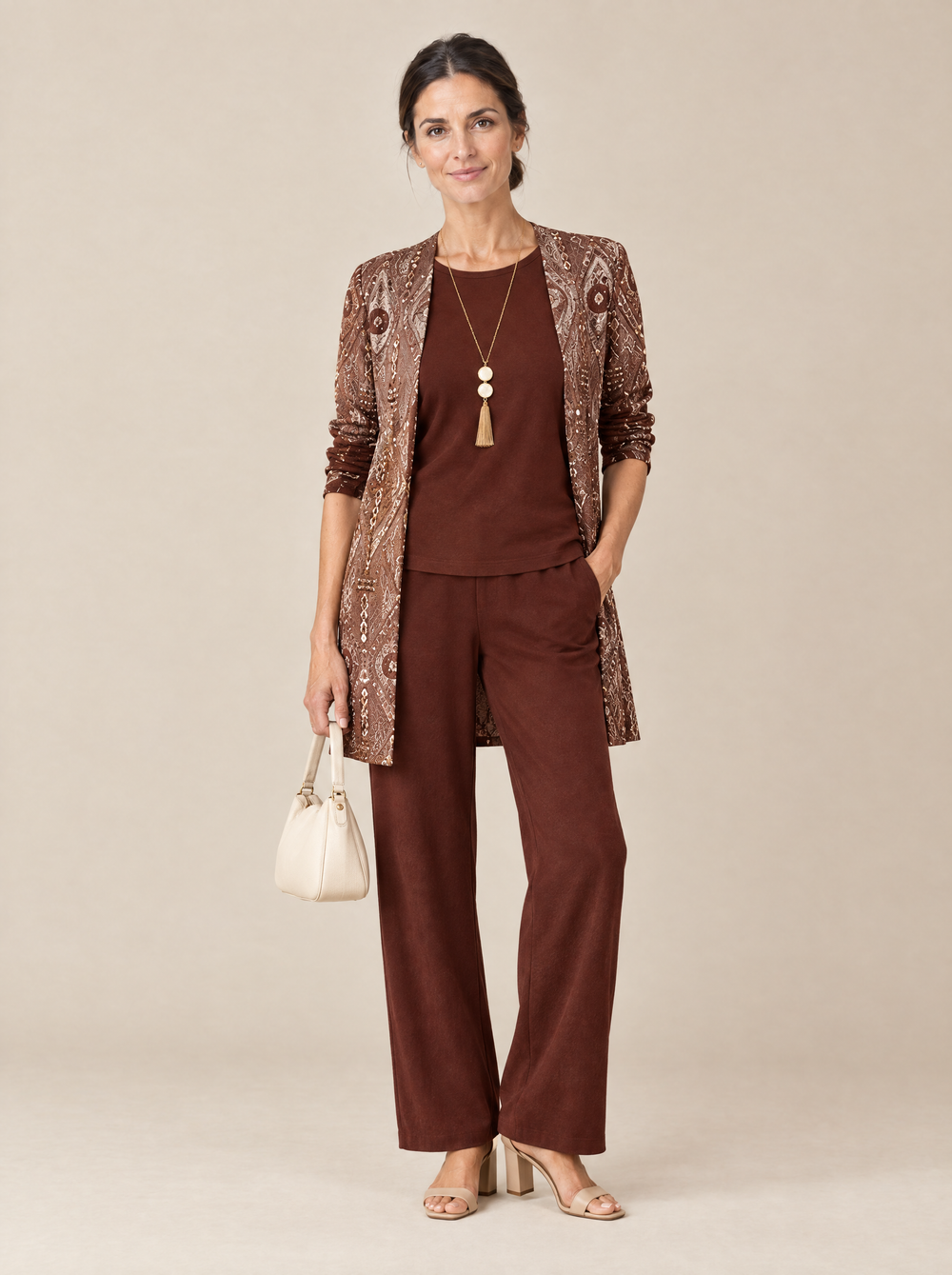 Conjunto Tres Piezas Elegancia Clásica Marina – Burdeos