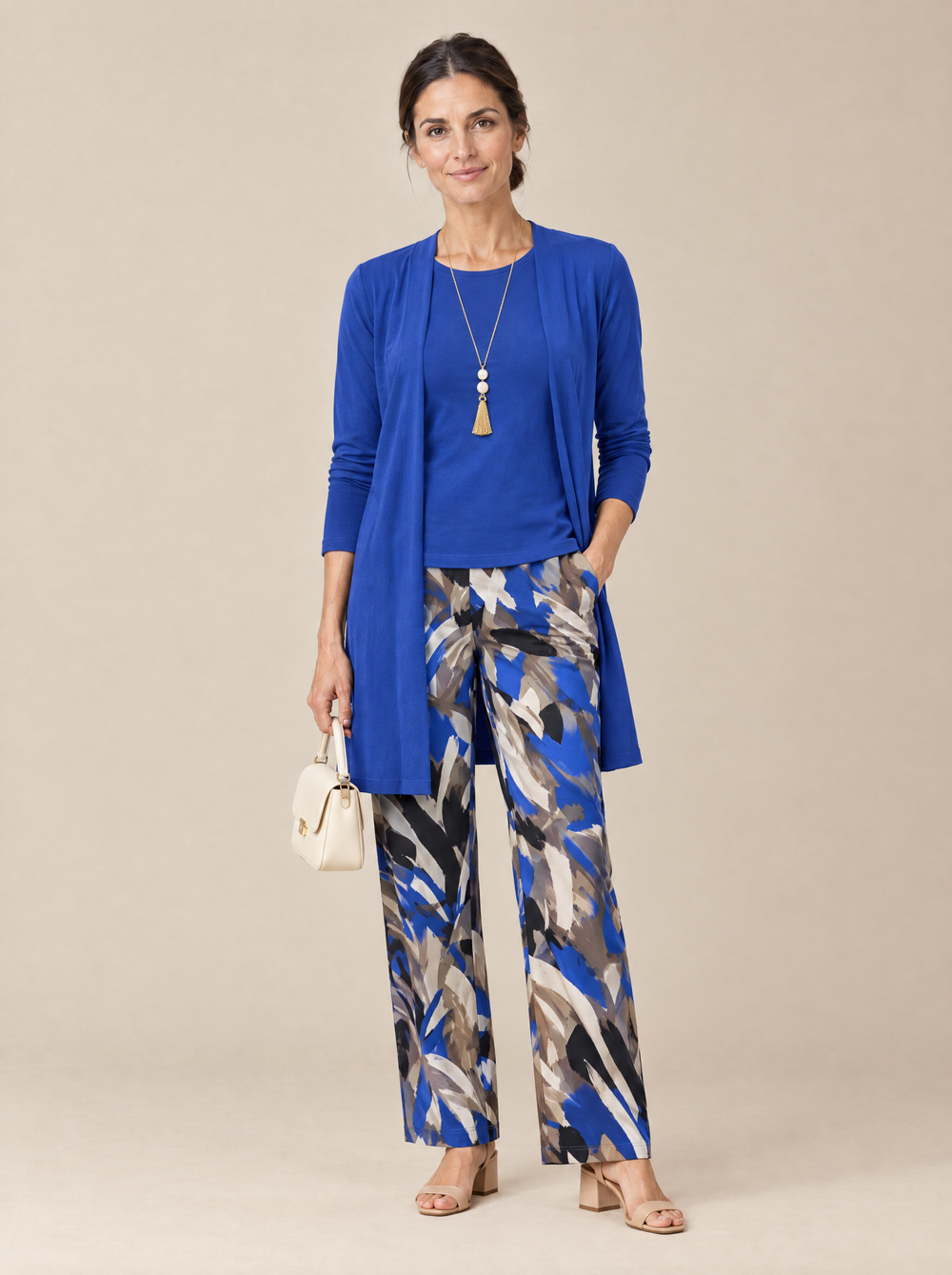 Conjunto Tres Piezas Elegancia Clásica Marina – Azul