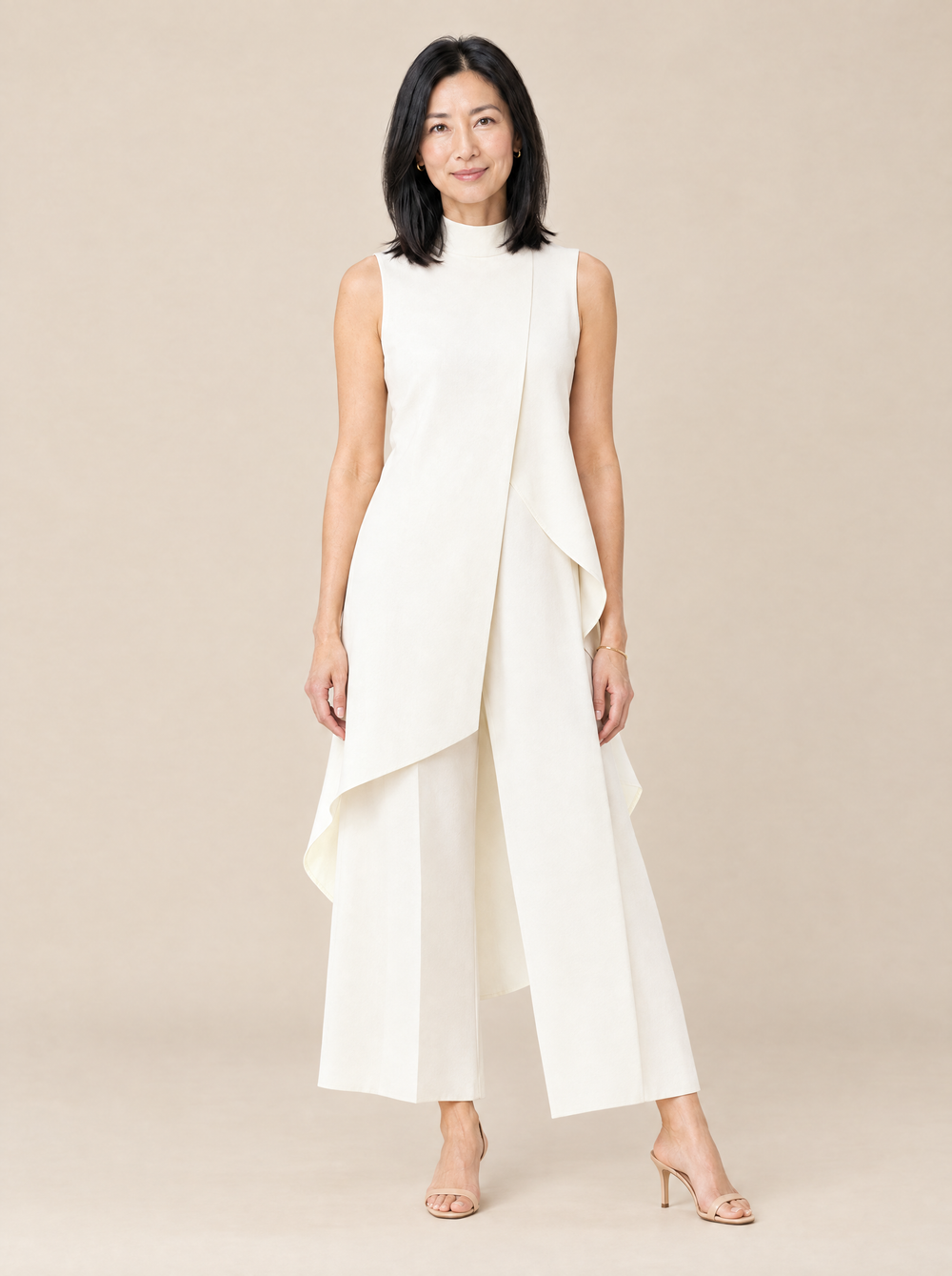 Conjunto Elegante de Pantalón Ancho Adriana – Blanco