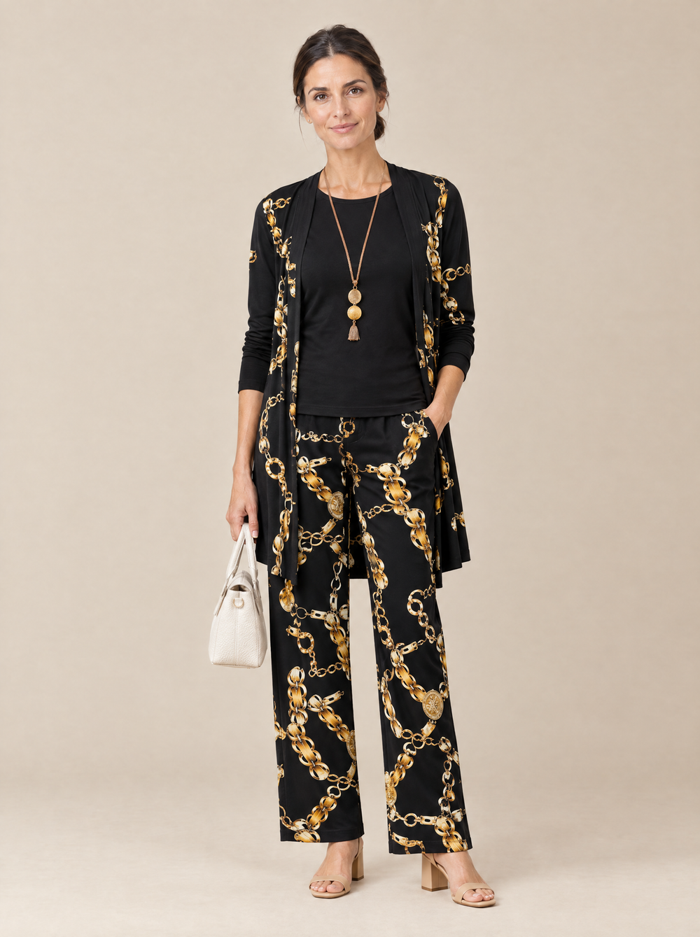 Conjunto Tres Piezas Elegancia Clásica Marina – Negro