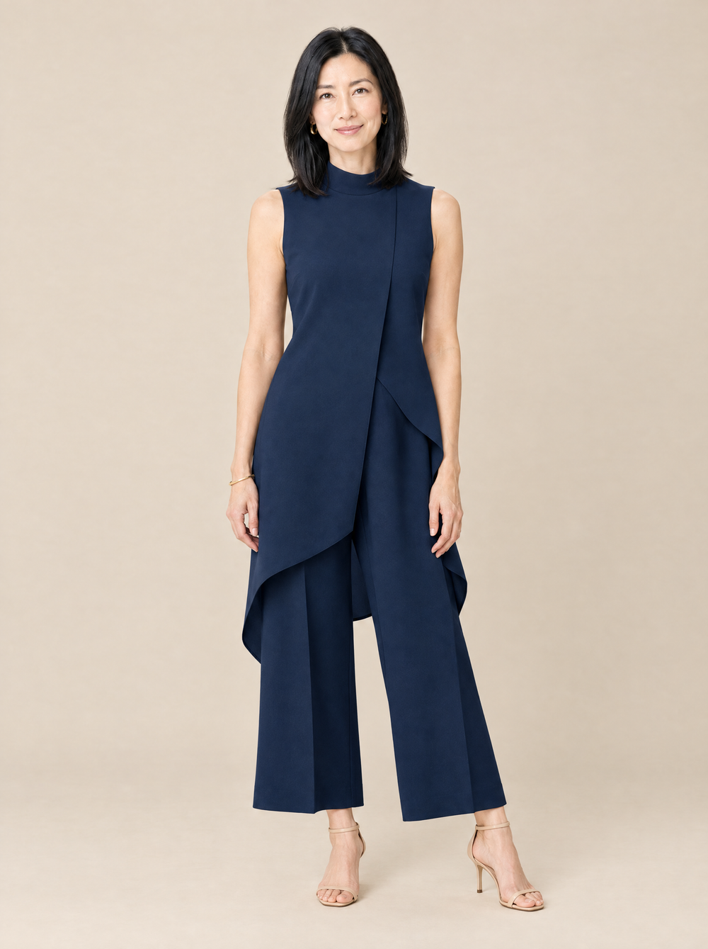 Conjunto Elegante de Pantalón Ancho Adriana – Azul Marino