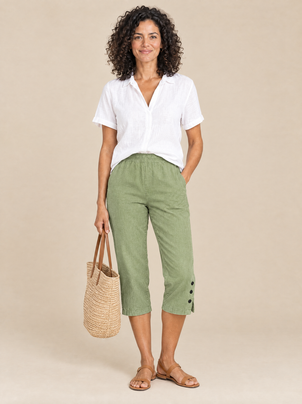 Pantalón Capri Relajado Laura – Verde Menta