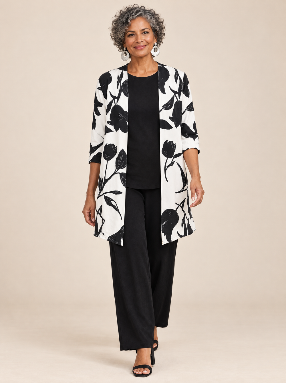 Conjunto Tres Piezas Elegancia Clásica Sonia – Negro y Blanco