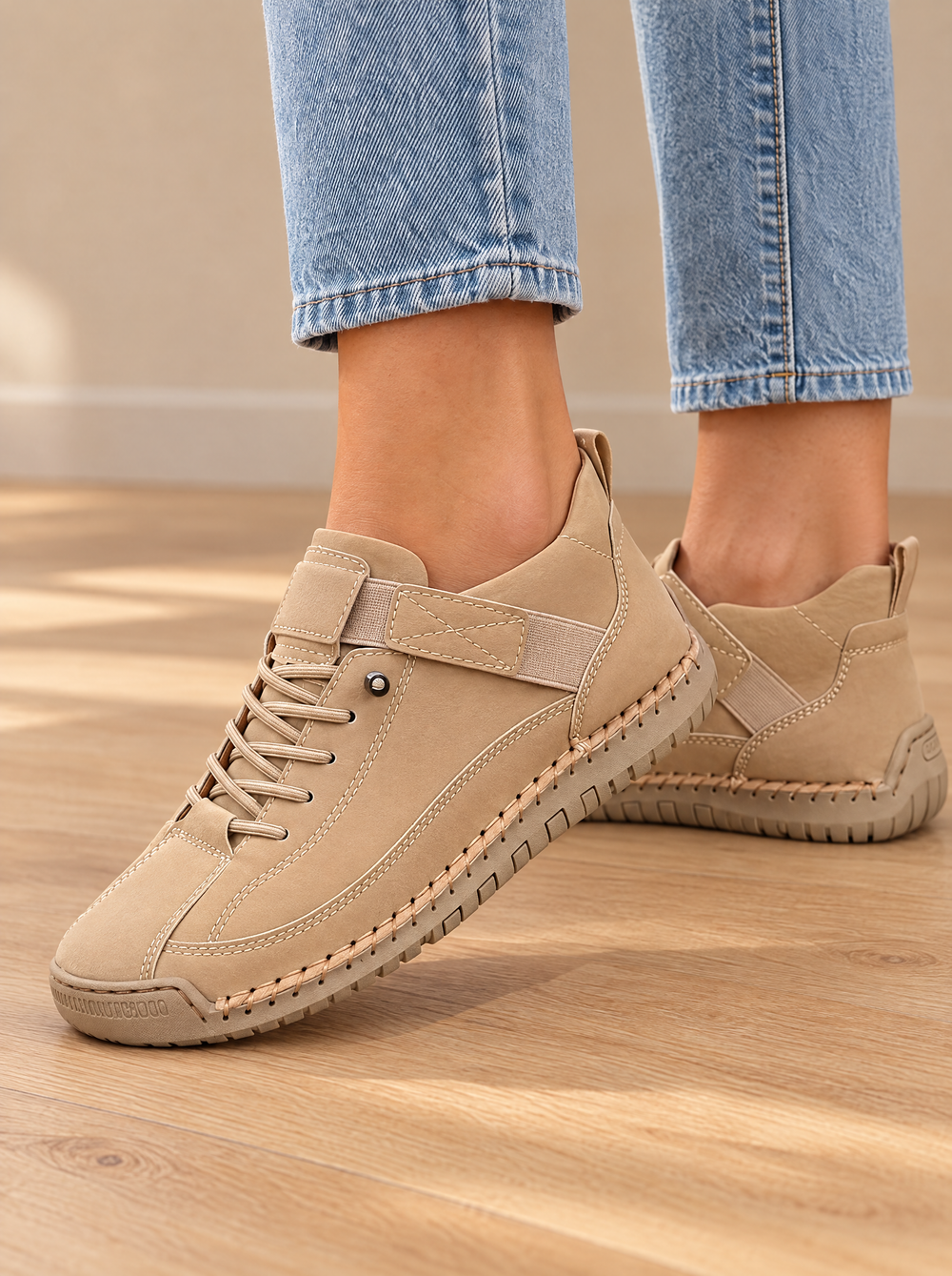 Zapatillas Confort Slip-On Maite – Beige