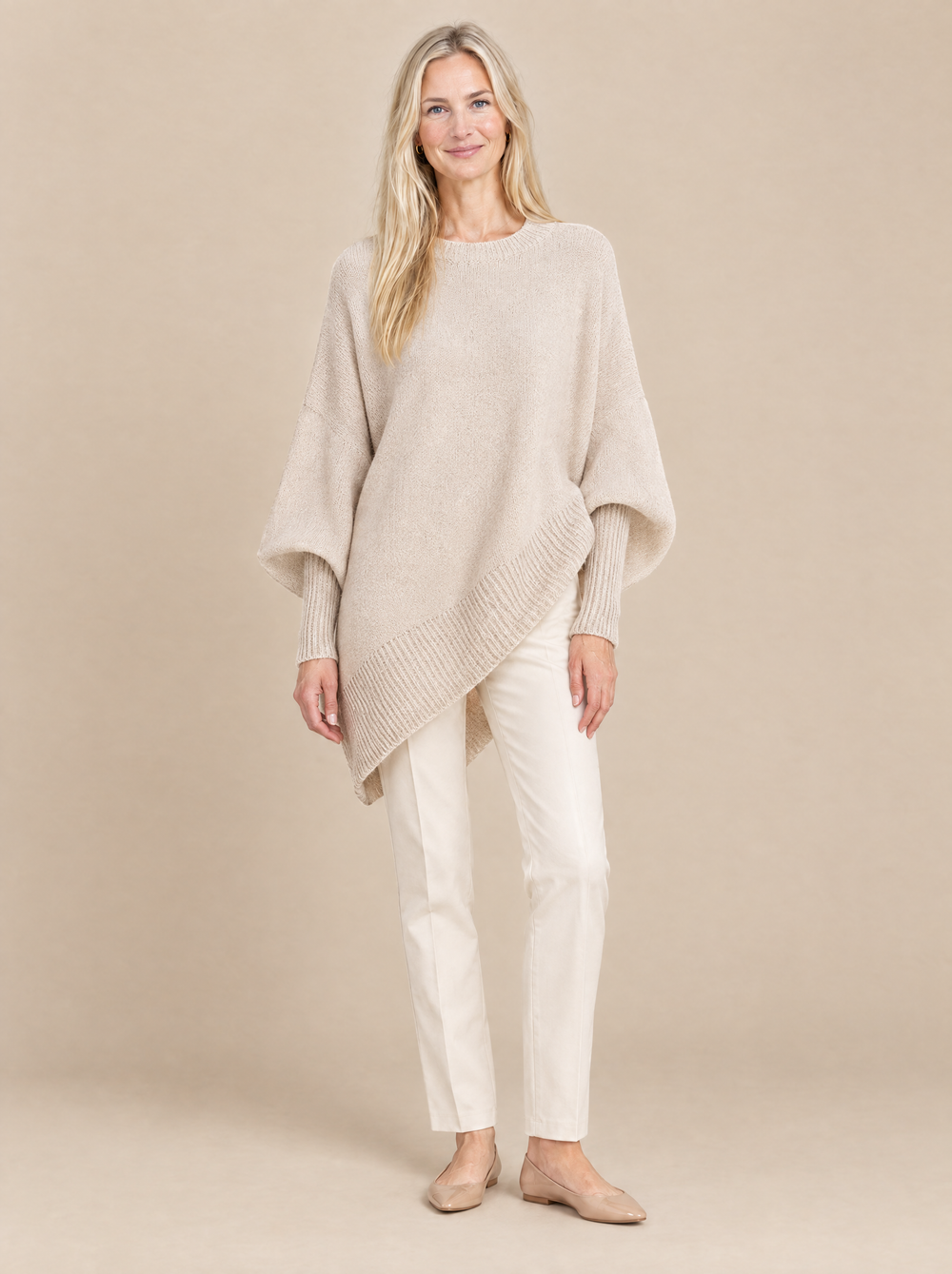 Jersey Oversize Drapeado Rosario – Beige
