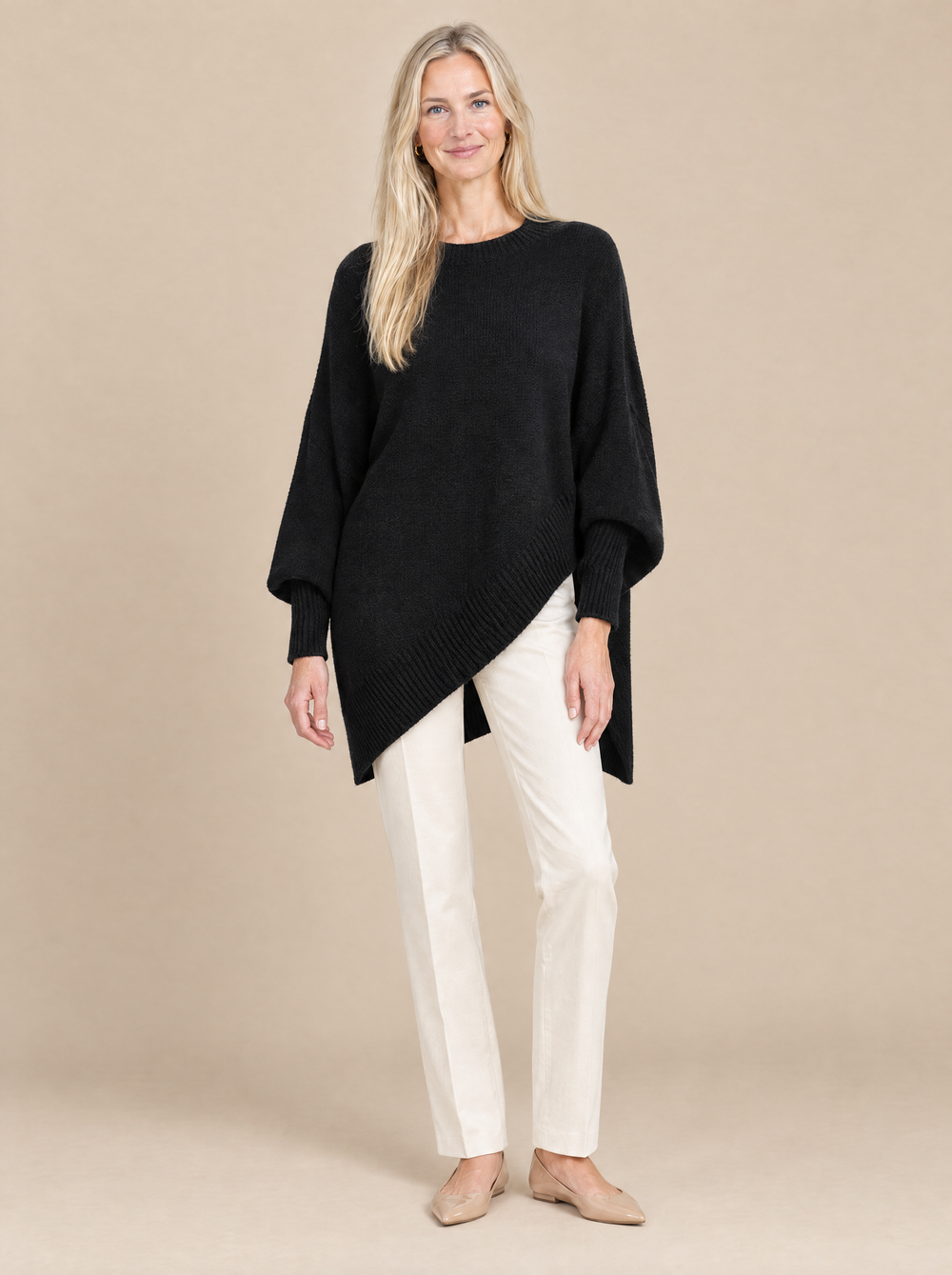 Jersey Oversize Drapeado Rosario – Negro