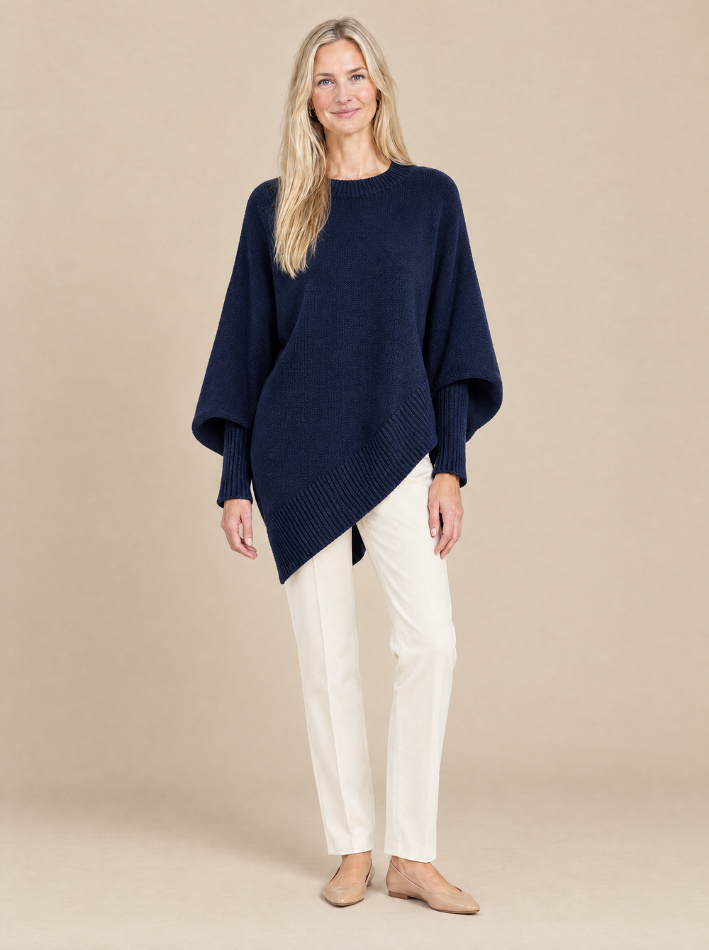 Jersey Oversize Drapeado Rosario – Azul Marino