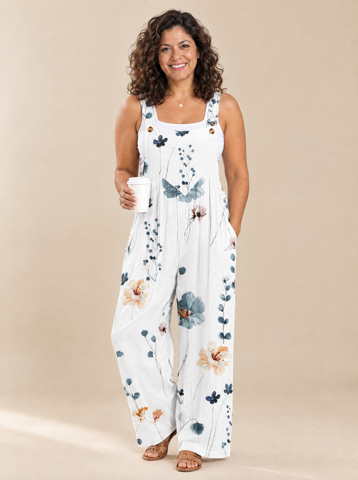 Mono Estampado Cómodo Paula – Blanco