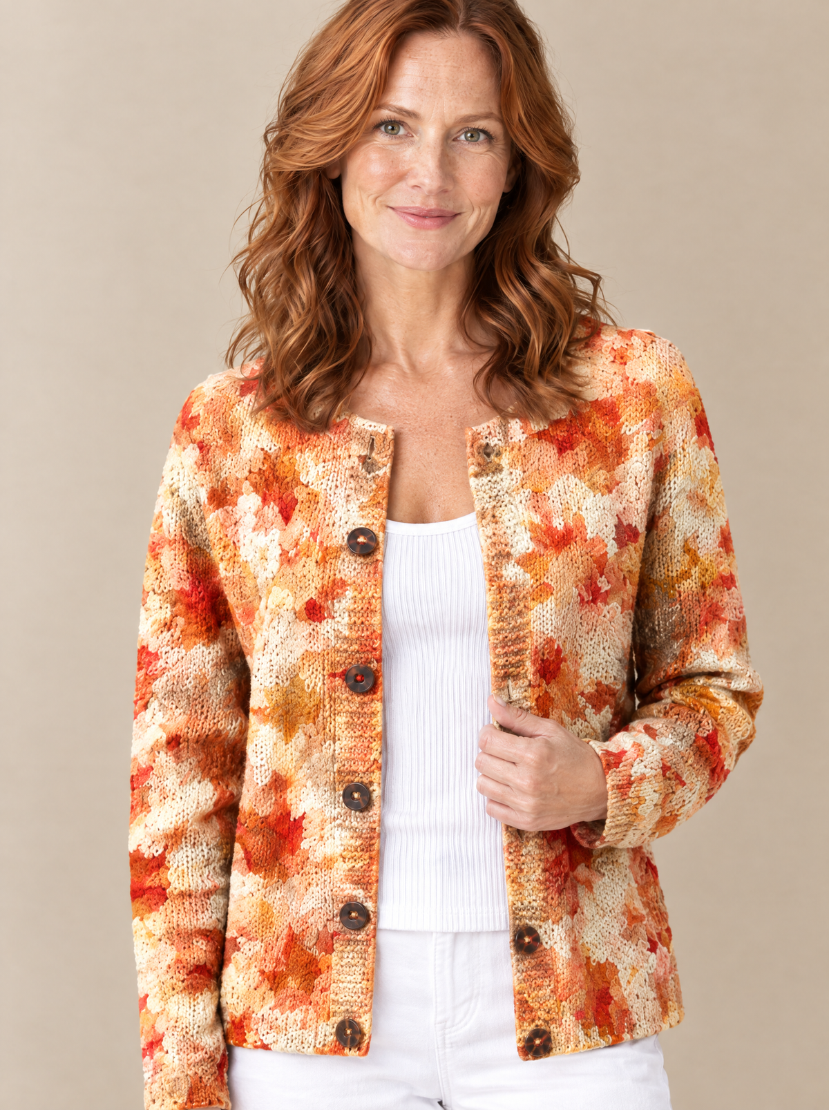 Cárdigan Vintage de Otoño Olivia – detalle del tejido