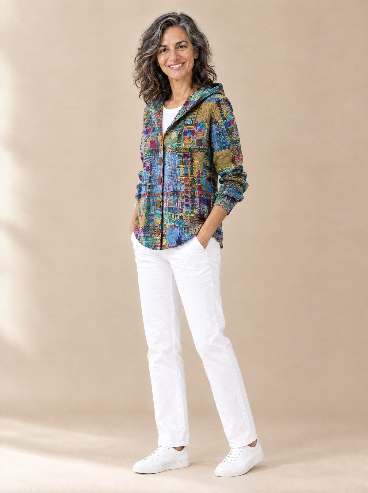 Chaqueta de Punto con Capucha Carmen – de lado
