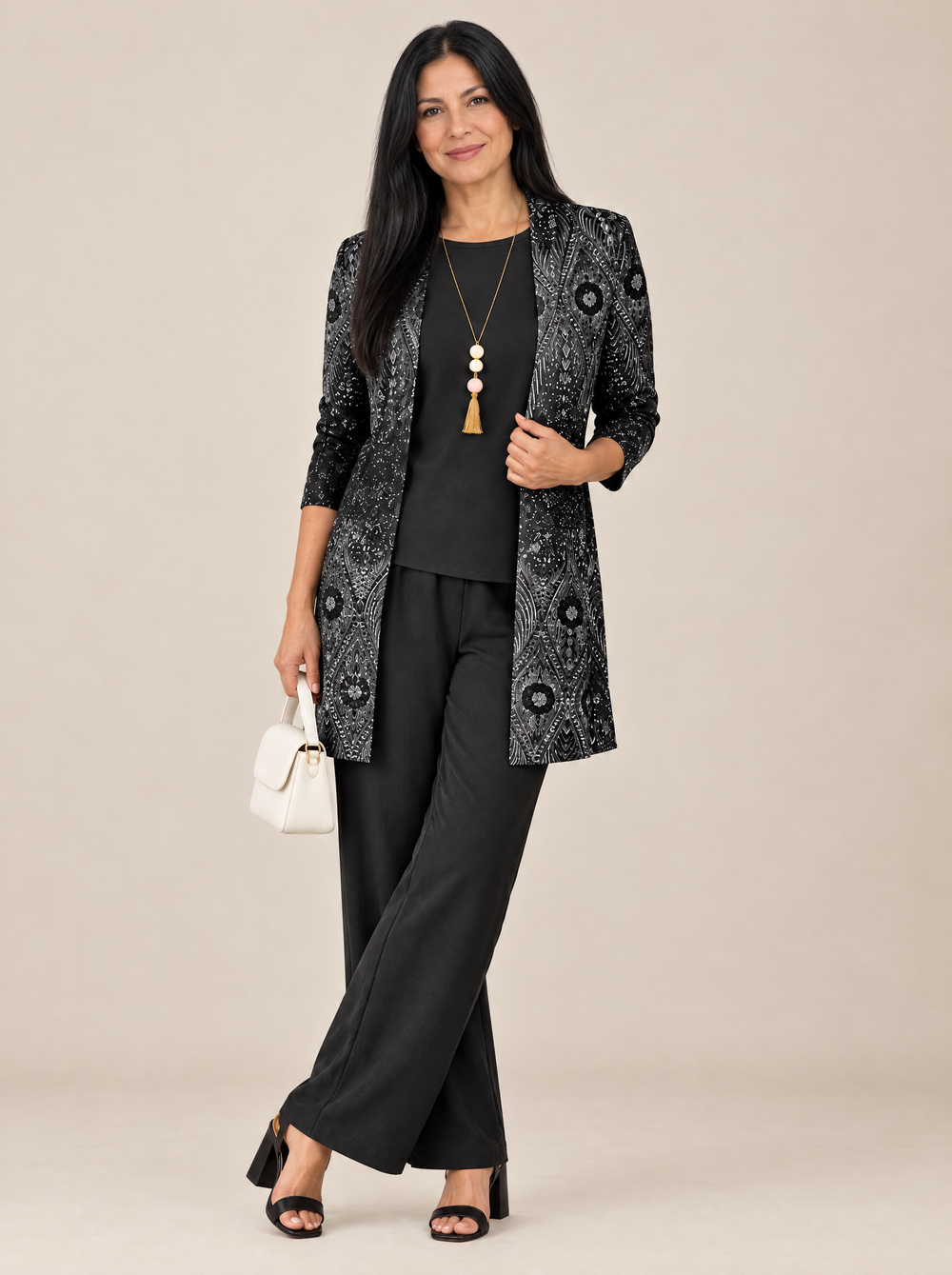 Conjunto Tres Piezas Elegancia Clásica Teresa – Negro