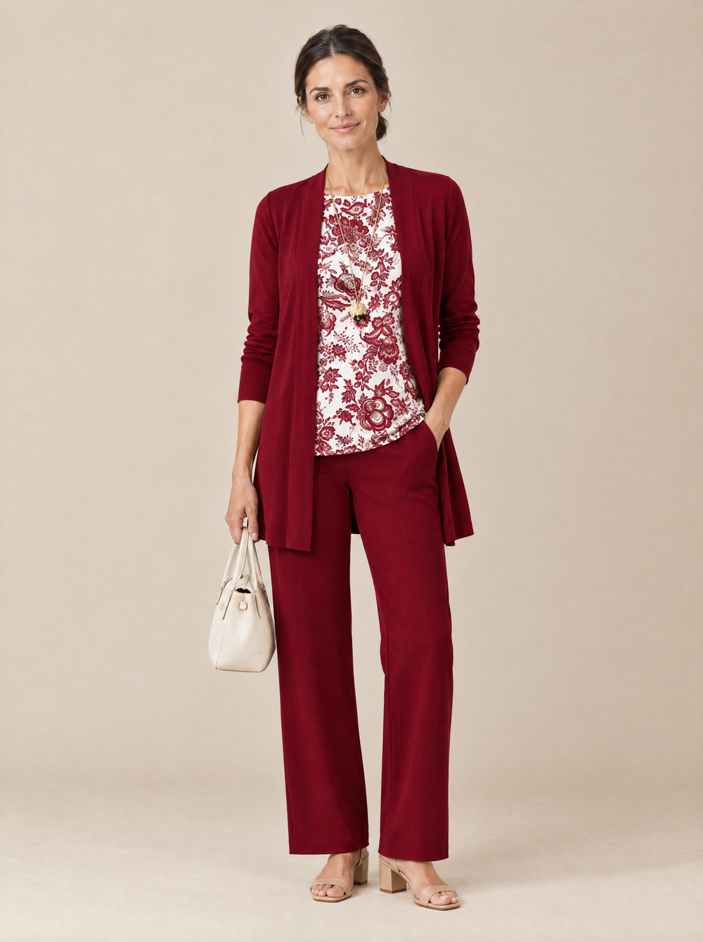 Conjunto Tres Piezas Elegancia Clásica Marina – Blanco y Rojo