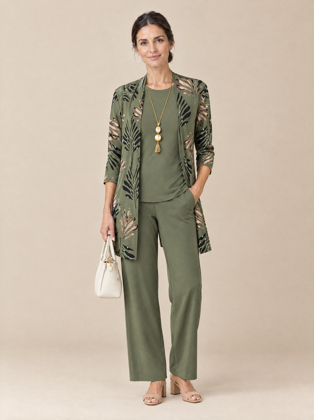 Conjunto Tres Piezas Elegancia Clásica Marina – Verde