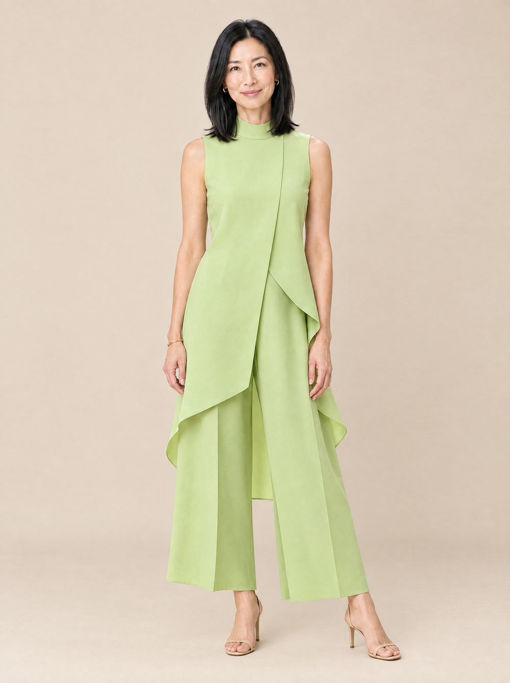 Conjunto Elegante de Pantalón Ancho Adriana – Verde Salvia
