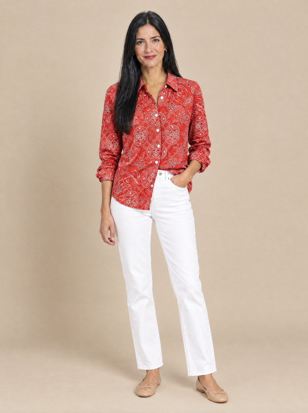 Blusa Estampado Paisley Macarena – Rojo