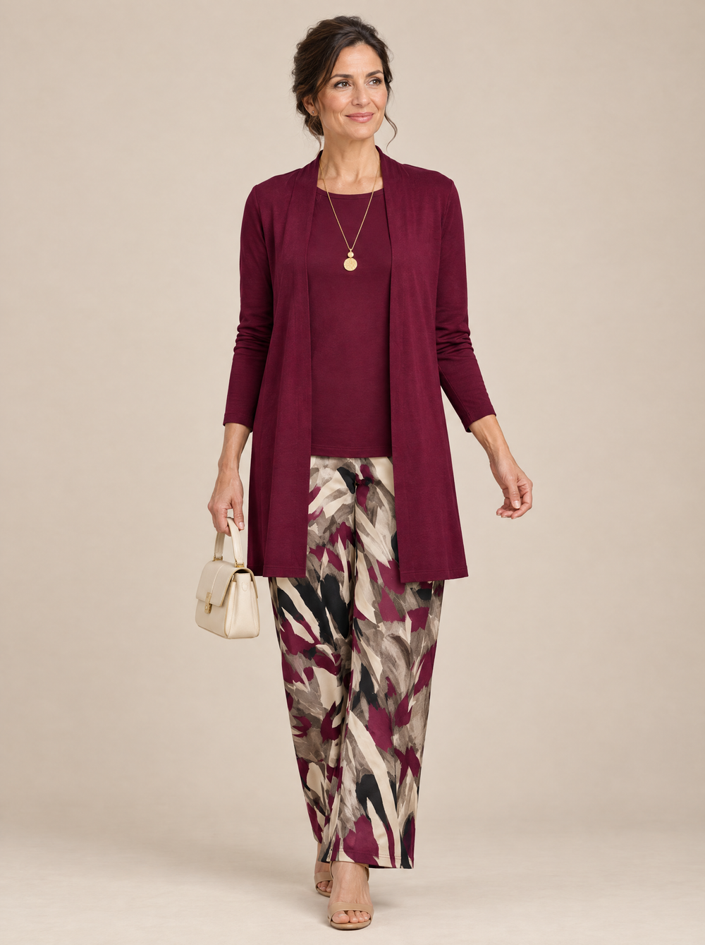 Conjunto Tres Piezas Elegancia Clásica Raquel – Burdeos
