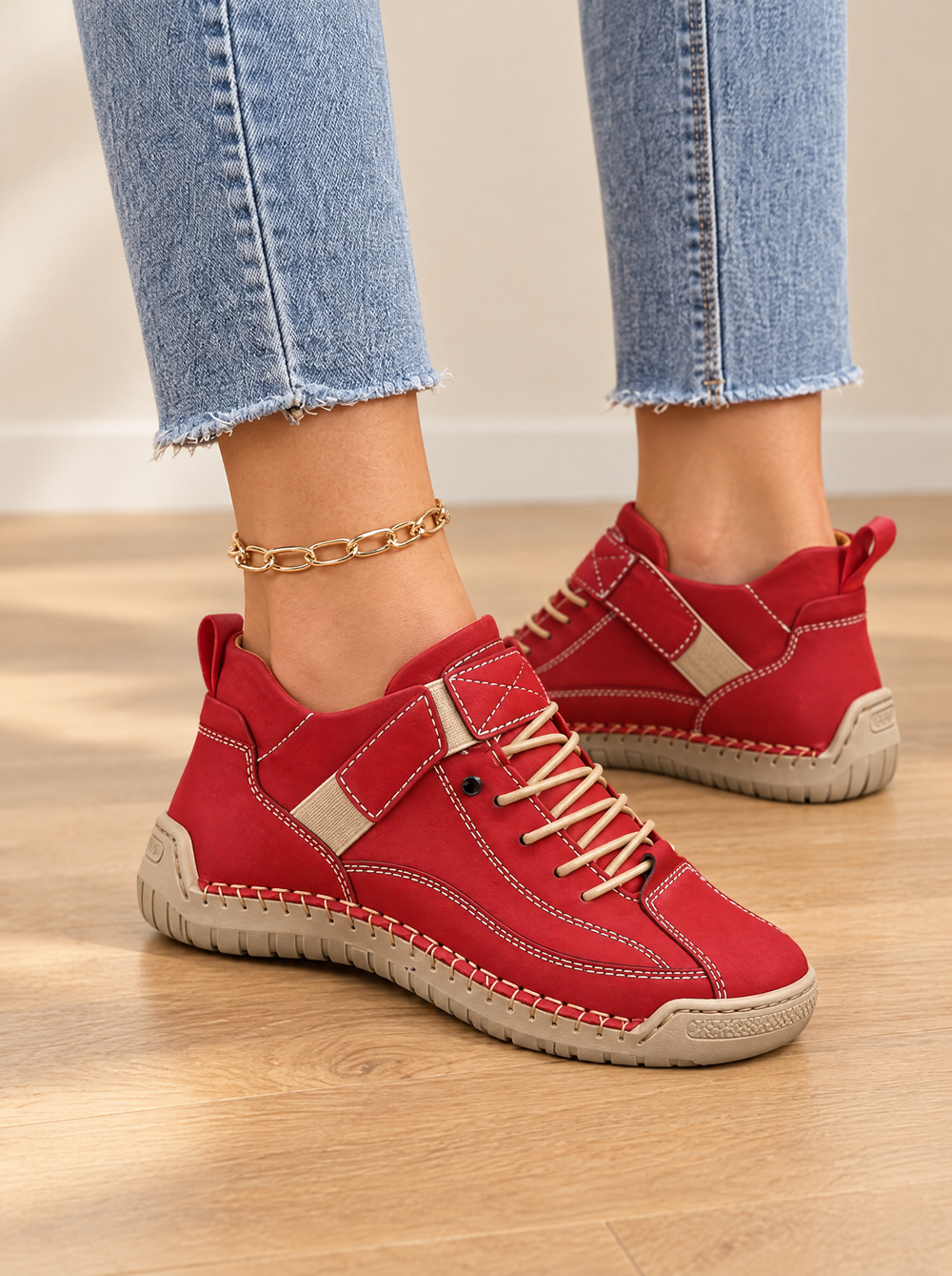 Zapatillas Confort Slip-On Maite – Rojo