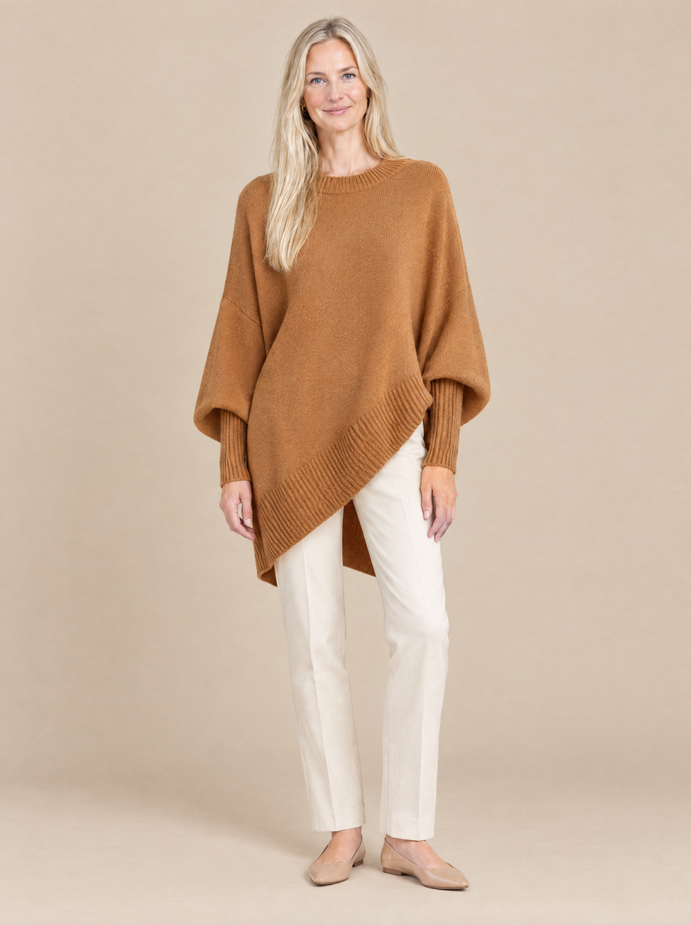 Jersey Oversize Drapeado Rosario – Caramelo
