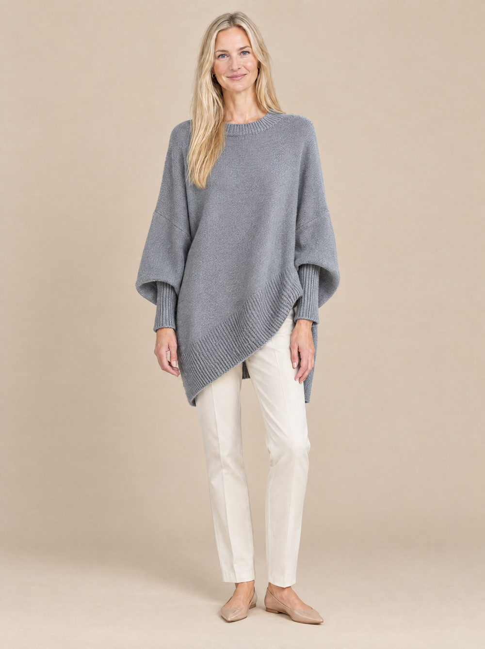 Jersey Oversize Drapeado Rosario – Gris