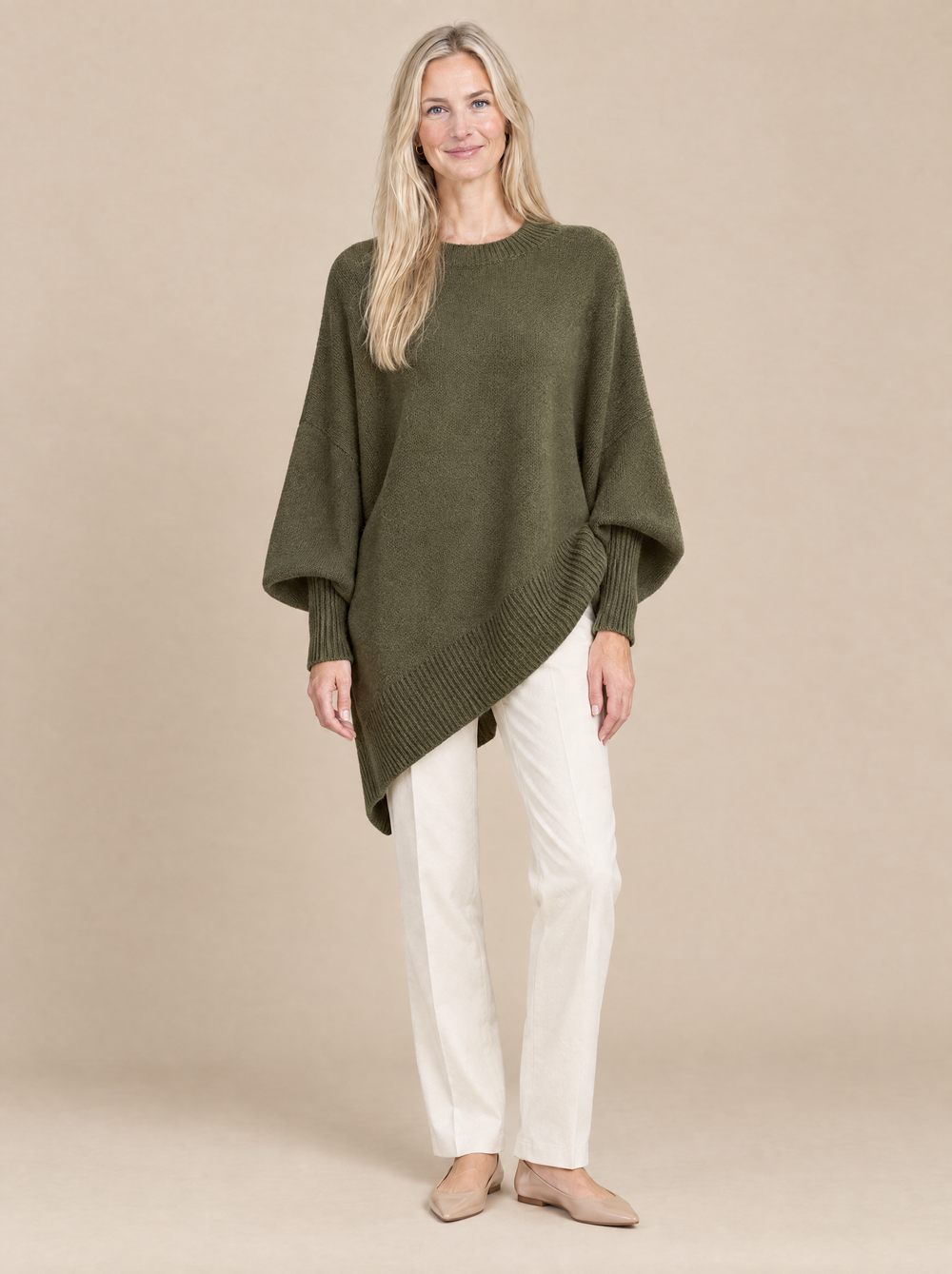 Jersey Oversize Drapeado Rosario – Verde Oliva