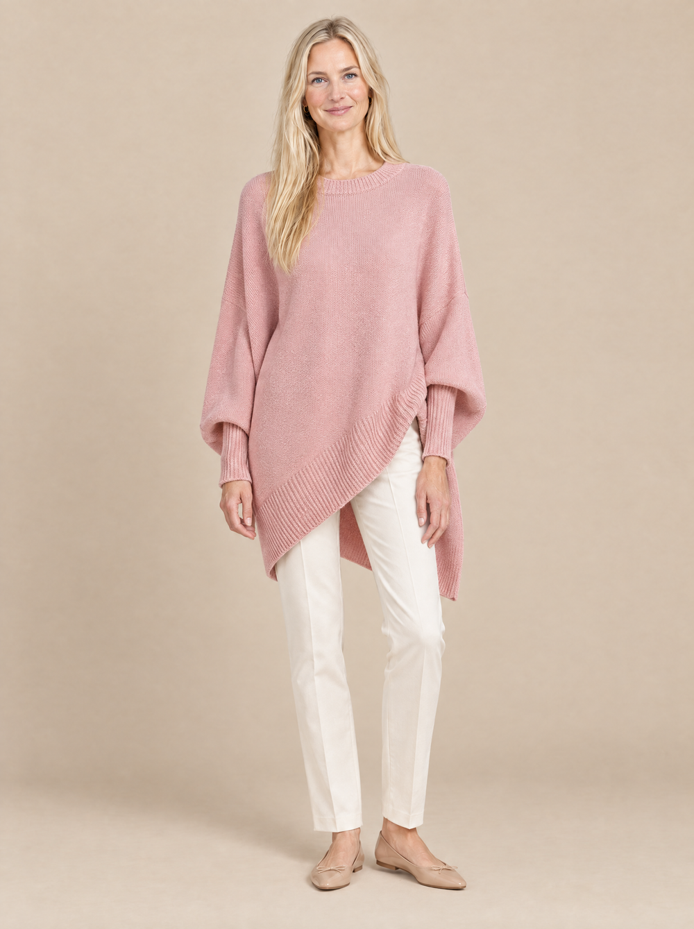 Jersey Oversize Drapeado Rosario – Rosa