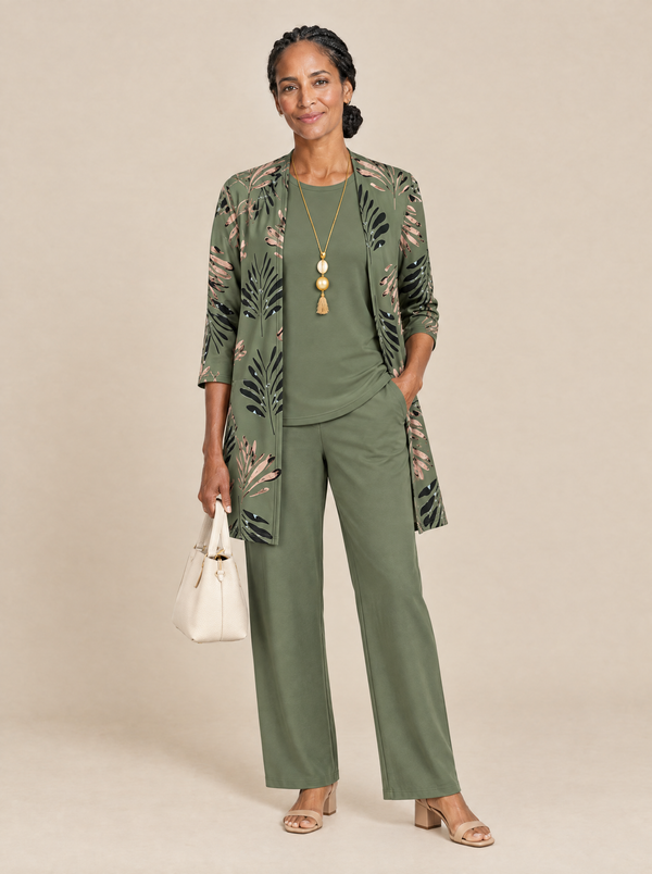 Conjunto Tres Piezas Estampado Botánico Leonor – Verde
