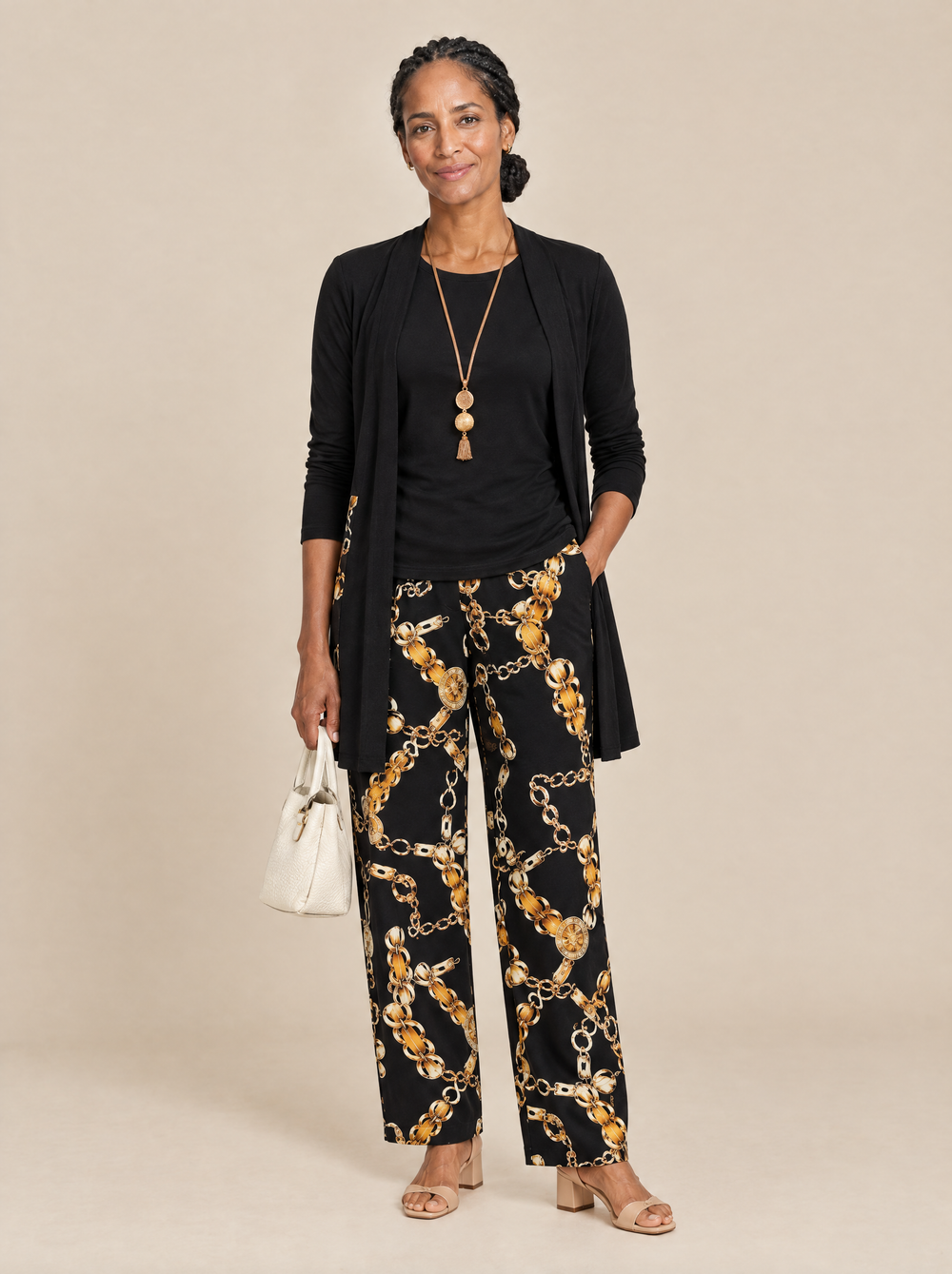 Conjunto Tres Piezas Estampado Botánico Leonor – Negro