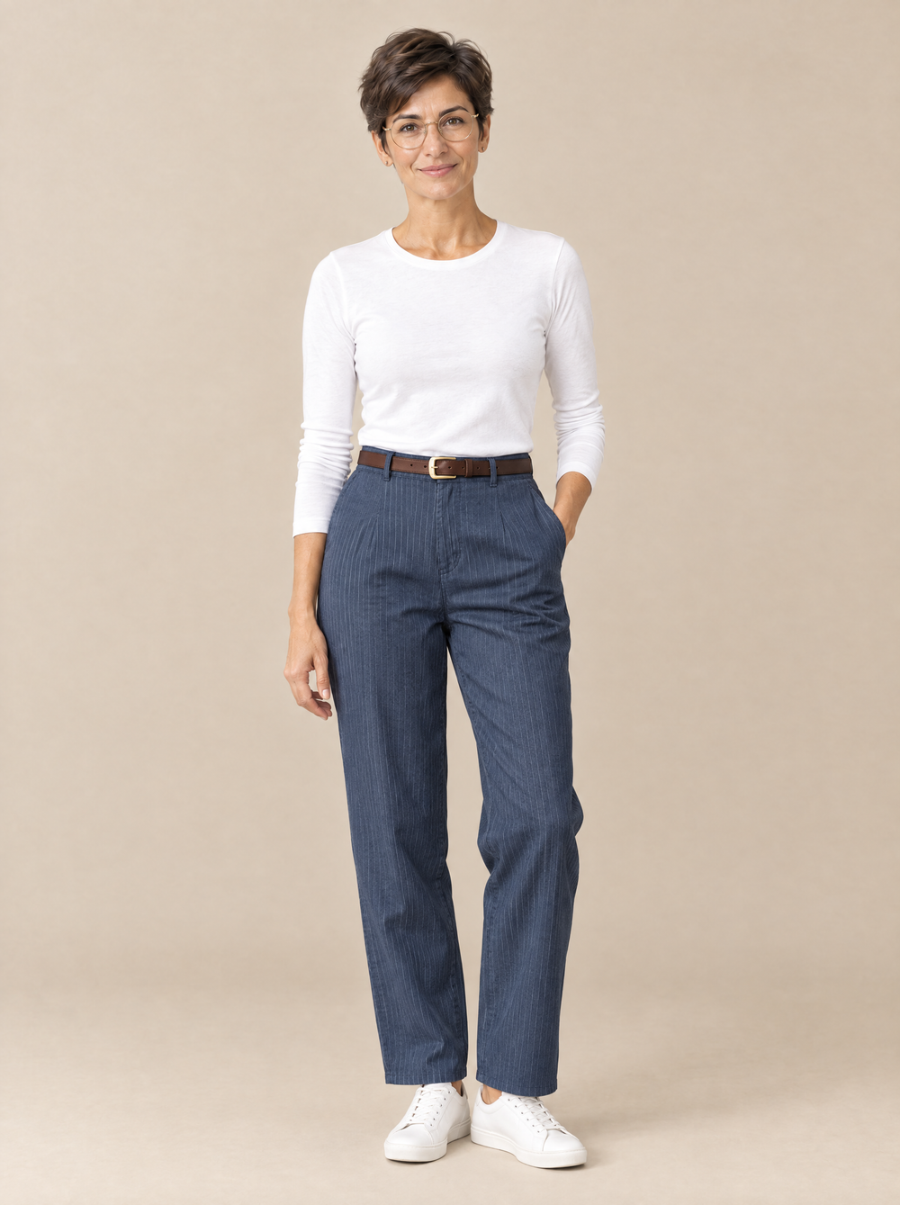 Pantalón Sastre de Raya Diplomática Sara – Azul Océano
