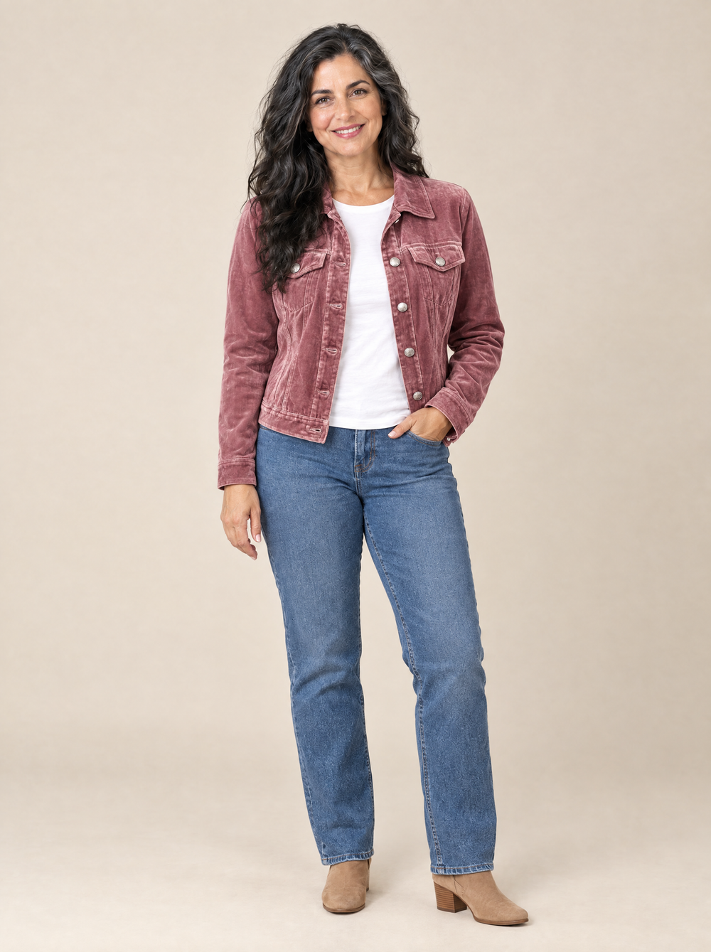 Chaqueta de Terciopelo Estilo Vintage Miriam – Rosa